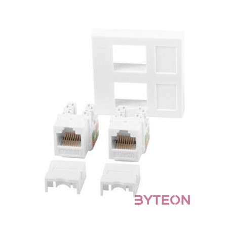 LANBERG 2xRJ45 45x45 socket  keystone 2xcat. 6 UTP white