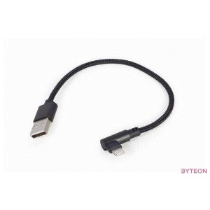GEMBIRD CC-USB2-AMLML-0.2M Angled 8-pin USB charging-data cable 0.2 m black
