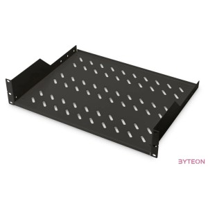DIGITUS Tray 19inch for wall mount RAL9005 black 483x370x88mm inlc.Mounting material max 25Kg