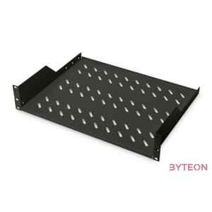 DIGITUS Tray 19inch for wall mount RAL9005 black 483x370x88mm inlc.Mounting material max 25Kg