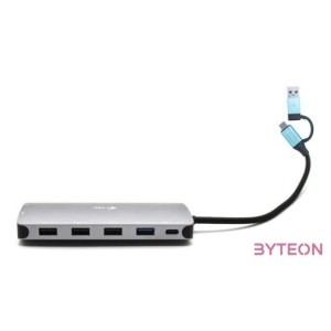 I-TEC USB-C Metal Nano Dock 2xHDMI 1xVGA 1xSD Cardreader 1xmicroSD Cardreader 1xGLAN 3xUSB 2.0 1xUSB 3.2 1xUSB-C3.2Data 1xUSB-C