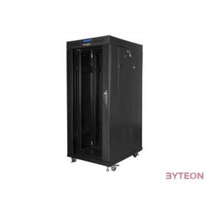 LANBERG free standing rack 19inch cabinet 37U 800x1000 glass door LCD flat pack black