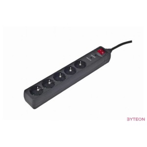 GEMBIRD SPG-5-C-5 surge protector 5 sockets self diagnostic indicator VDE approved german plug power cord 1.5m