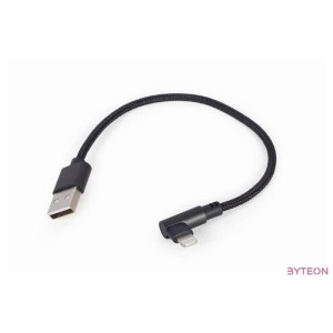 GEMBIRD CC-USB2-AMLML-0.2M Angled 8-pin USB charging-data cable 0.2 m black