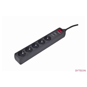 ENERGENIE SPG5-C-15 Surge protector 5 sockets Schuko 4.5m black