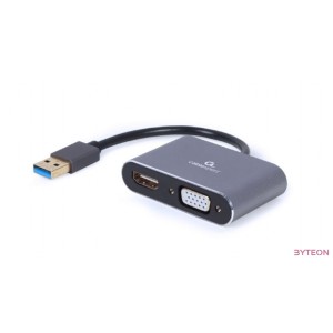 GEMBIRD A-USB3-HDMIVGA-01 USB to HDMI  VGA display adapter space grey