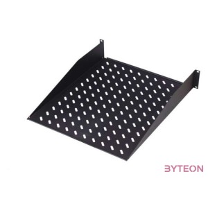 DIGITUS Tray 19inch for wall mount RAL9005 black 483x370x88mm inlc.Mounting material max 25Kg