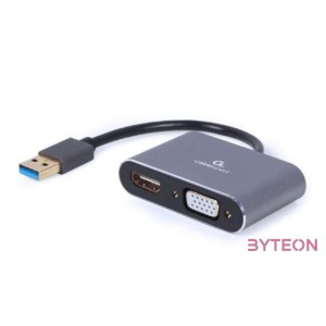GEMBIRD A-USB3-HDMIVGA-01 USB to HDMI  VGA display adapter space grey