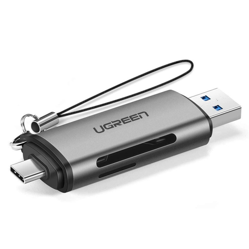 UGREEN USB + USB-C adapter SD + microSD kártyaolvasó (szürke)