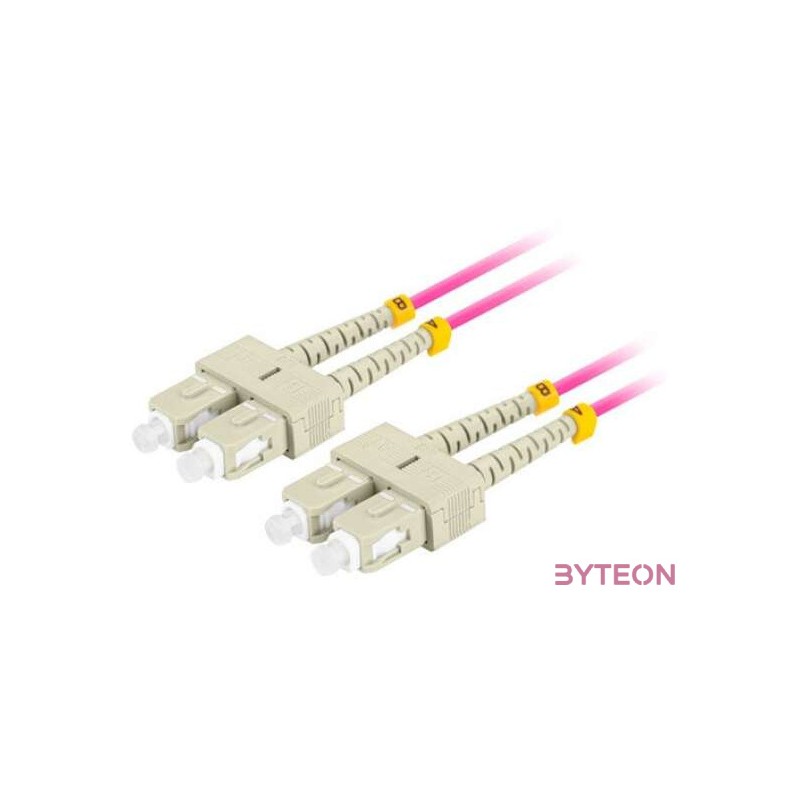 LANBERG fiber optic patchcord MM SC,UPC-SC,UPC duplex 5m LSZH om4 50,125 3.0mm violet