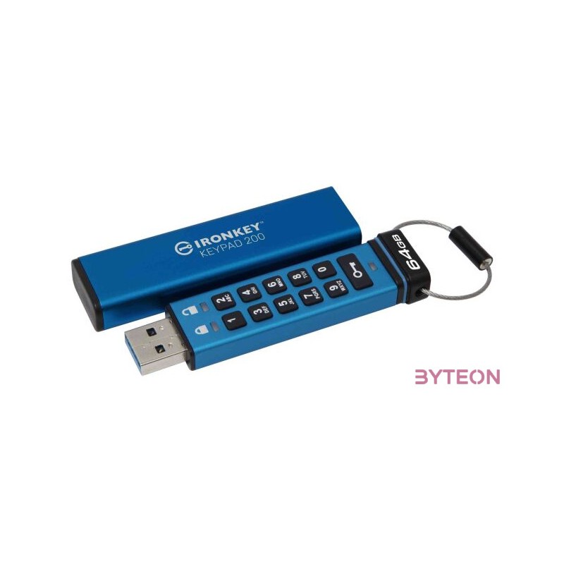 KINGSTON 64GB IronKey Keypad 200 FIPS 140-3 Lvl 3 Pending AES-256 Encrypted