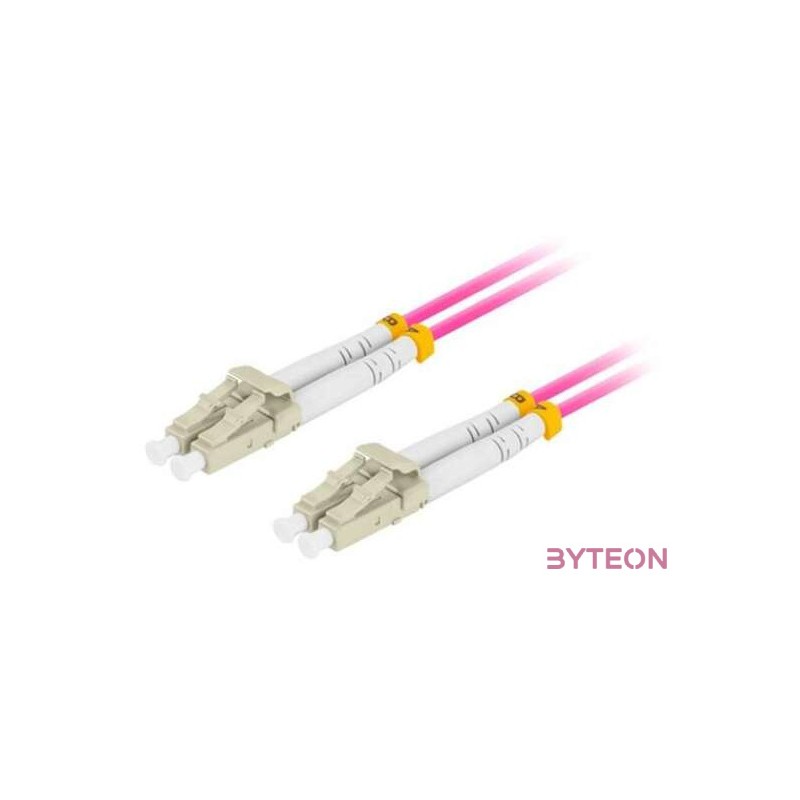 LANBERG fiber optic patchcord MM LC,UPC-LC,UPC duplex 5m LSZH om4 50,125 3.0mm violet
