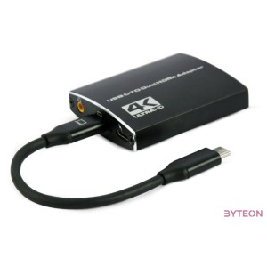 GEMBIRD USB-C to dual HDMI adapter 4K 60Hz black