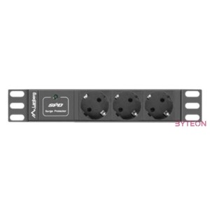 LANBERG PDU-03F-0200-BK PDU 10 1U 16A 3x 230v Schucko 2m Black