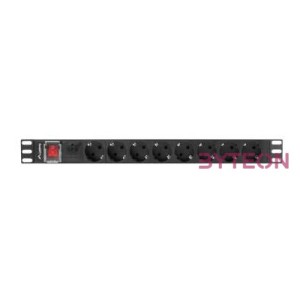 LANBERG PDU 19inch 1U 16A 8x Shuko 2m black
