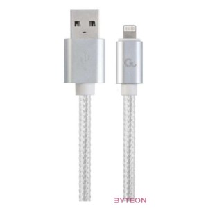 GEMBIRD CCB-mUSB2B-AMLM-6-S USB to 8-pin cable cotton braided metal connectors 1.8m silver