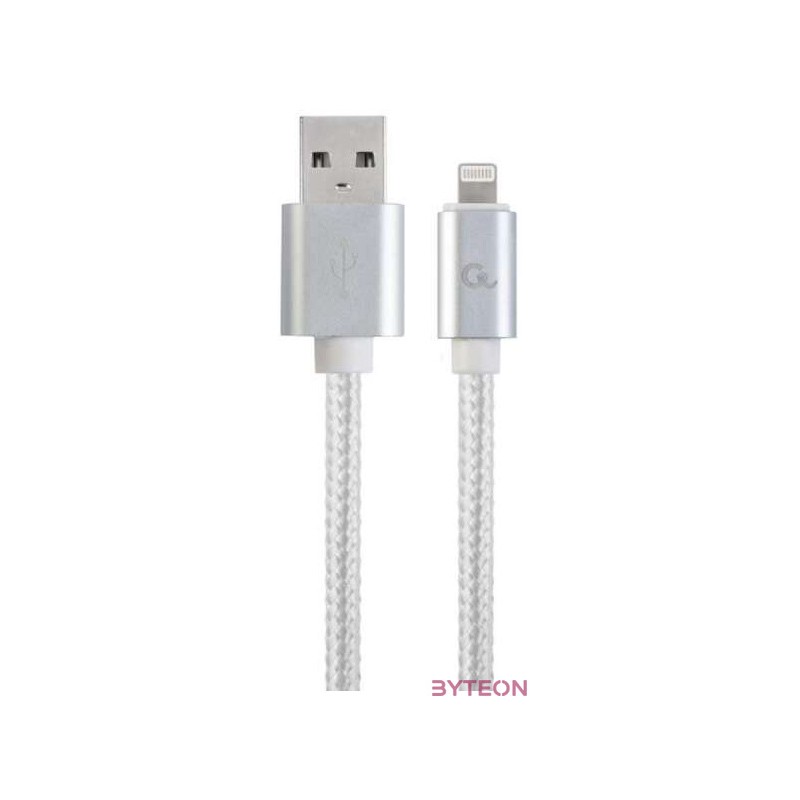 GEMBIRD CCB-mUSB2B-AMLM-6-S USB to 8-pin cable cotton braided metal connectors 1.8m silver