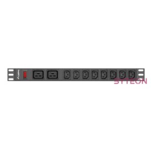LANBERG power distribution unit PDU 19 1U 16A 2x C19 8x IEC C13 sockets 2m black C20