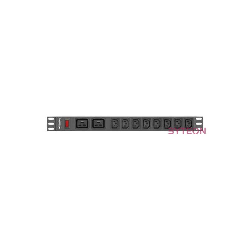 LANBERG power distribution unit PDU 19 1U 16A 2x C19 8x IEC C13 sockets 2m black C20