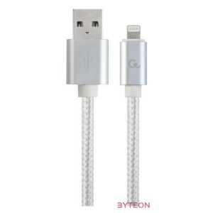 GEMBIRD CCB-mUSB2B-AMLM-6-S USB to 8-pin cable cotton braided metal connectors 1.8m silver