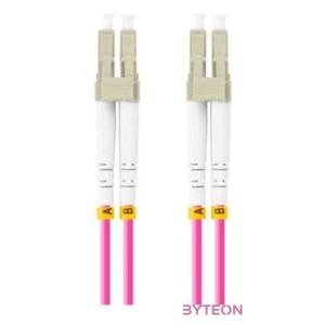 LANBERG fiber optic patchcord MM LC,UPC-LC,UPC duplex 5m LSZH om4 50,125 3.0mm violet