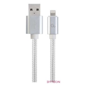 GEMBIRD CCB-mUSB2B-AMLM-6-S USB to 8-pin cable cotton braided metal connectors 1.8m silver