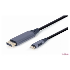 GEMBIRD CC-USB3C-DPF-01-6 USB Type-C to DisplayPort male adapter cable space grey 1.8m
