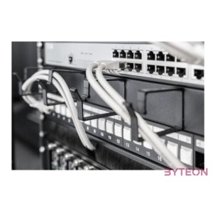 DIGITUS DN-97602 Cable ring management panel 19inch 483mm 1U 40x483x60mm black RAL 9002