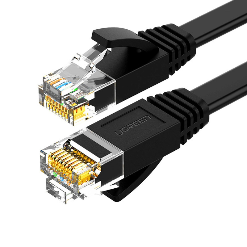 UGREEN Ethernet RJ45 lapos hálózati kábel, Cat.6, UTP, 0,5 m (fekete)