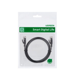 UGREEN Ethernet RJ45 lapos hálózati kábel, Cat.6, UTP, 0,5 m (fekete)