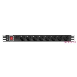 LANBERG PDU 19inch 1U 16A 8x Shuko 2m black