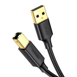 UGREEN US135 USB 2.0 AB nyomtatókábel, aranyozott, 5 m (fekete)