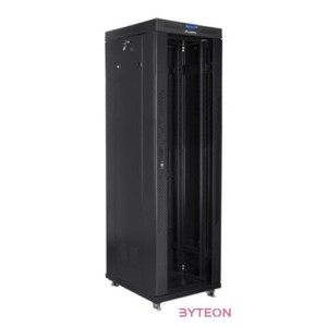 LANBERG free standing rack 19inch cabinet 42U 600x800 glass door LCD flat pack black