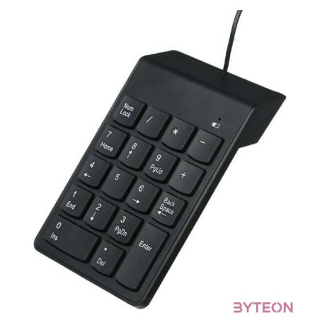 GEMBIRD KPD-U-03 USB numeric keypad black slim 18 keys