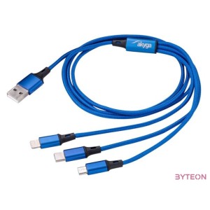 AKYGA Cable USB AK-USB-27 USB A m , micro a USB B m , USB type C m , Lightning m 1.2m