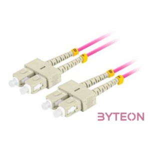 LANBERG fiber optic patchcord MM SC,UPC-SC,UPC duplex 1m LSZH om4 50,125 3.0mm violet