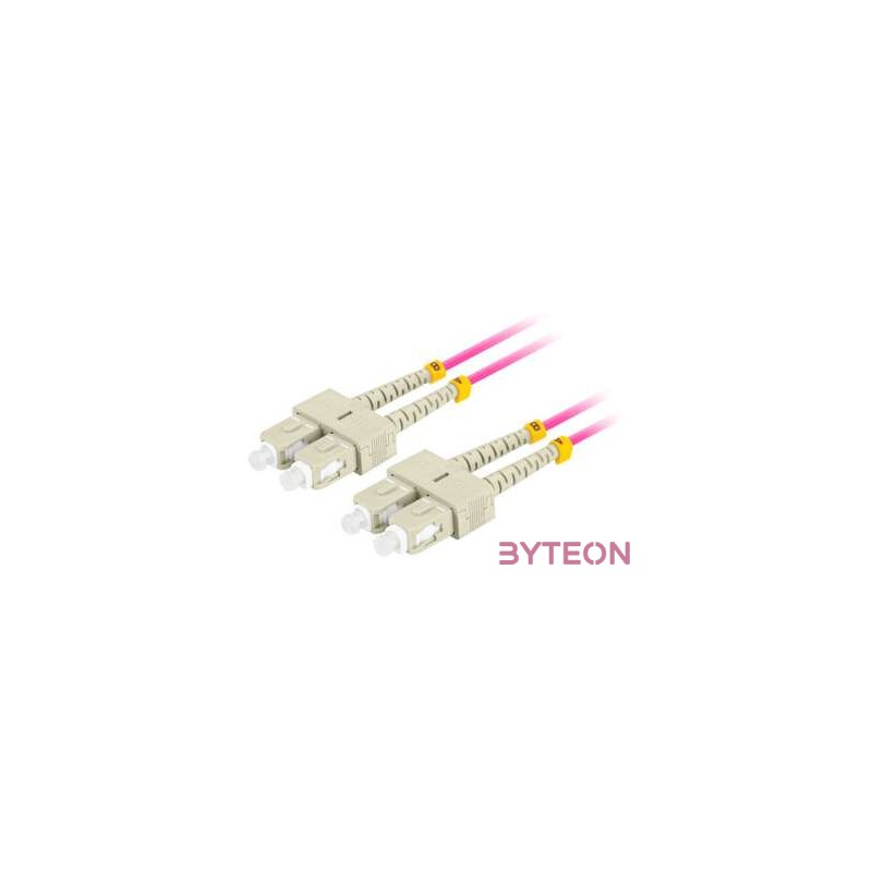 LANBERG fiber optic patchcord MM SC,UPC-SC,UPC duplex 1m LSZH om4 50,125 3.0mm violet