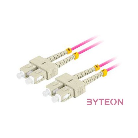 LANBERG fiber optic patchcord MM SC,UPC-SC,UPC duplex 1m LSZH om4 50,125 3.0mm violet