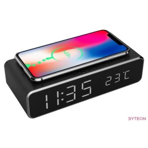 GEMBIRD DAC-WPC-01 Digital alarm clock with wireless charging function black