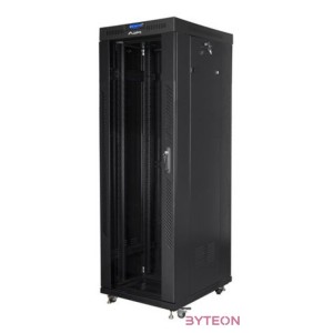 LANBERG free standing rack 19inch cabinet 37U 600x800 glass door LCD flat pack black