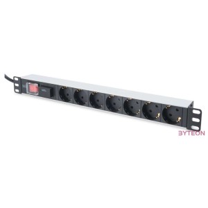 DIGITUS 19inch Outlet stripe 7x with on , off switch and surge protection black