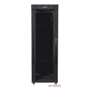 LANBERG free standing rack 19inch cabinet 37U 600x800 glass door LCD flat pack black
