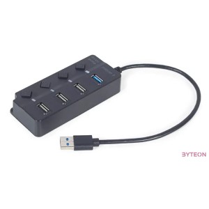 GEMBIRD 4-port USB HUB 1 x USB 3.1  3 x USB 2.0 black