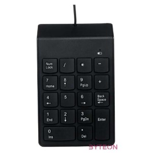 GEMBIRD KPD-U-03 USB numeric keypad black slim 18 keys