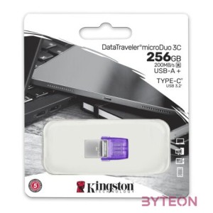 KINGSTON 256GB DataTraveler microDuo 3C 200MB,s dual USB-A  USB-C