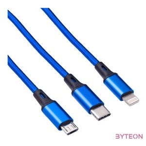 AKYGA Cable USB AK-USB-27 USB A m , micro a USB B m , USB type C m , Lightning m 1.2m
