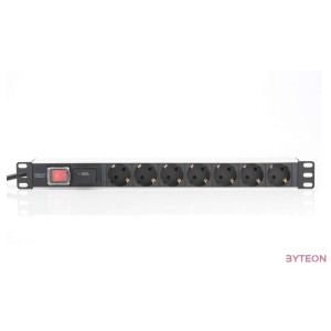 DIGITUS 19inch Outlet stripe 7x with on , off switch and surge protection black