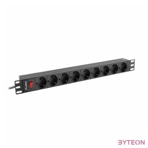 LANBERG power distribution unit PDU 19 1U 16A 9 schuko 3m black
