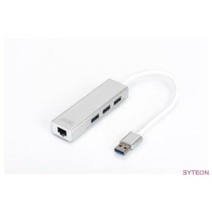 DIGITUS USB3.0 3-Port HUB GLAN Adapter 3xUSB A,F 1xUSB A,M 1xRJ45 LAN