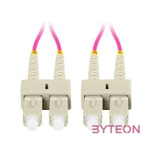 LANBERG fiber optic patchcord MM SC,UPC-SC,UPC duplex 1m LSZH om4 50,125 3.0mm violet